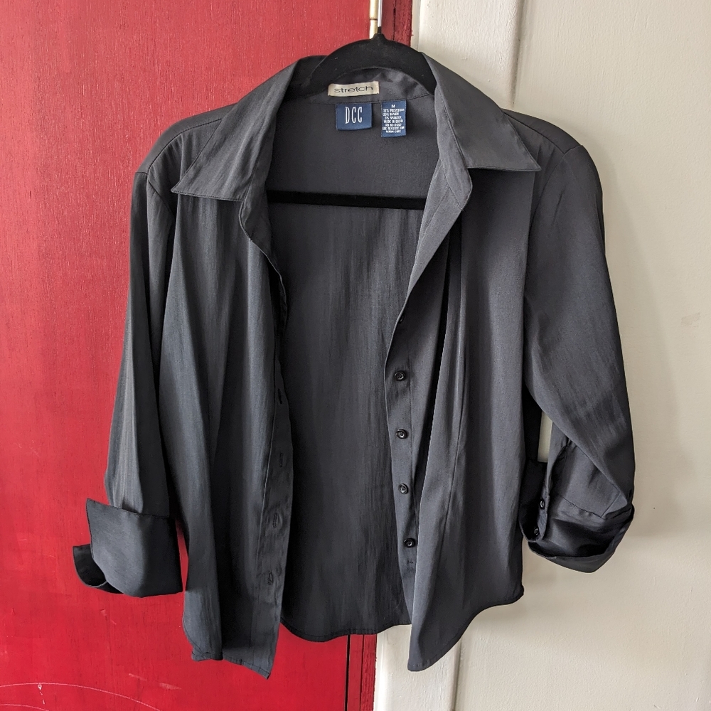 DCC Stretch Long Sleeve Unisex Women Cropped 3/4 Sleeves Black Size M
